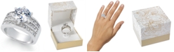 Charter Club Crystal Triple-Row Ring in Fine Silver Plate or Gold Plate, Created for Macy's 
